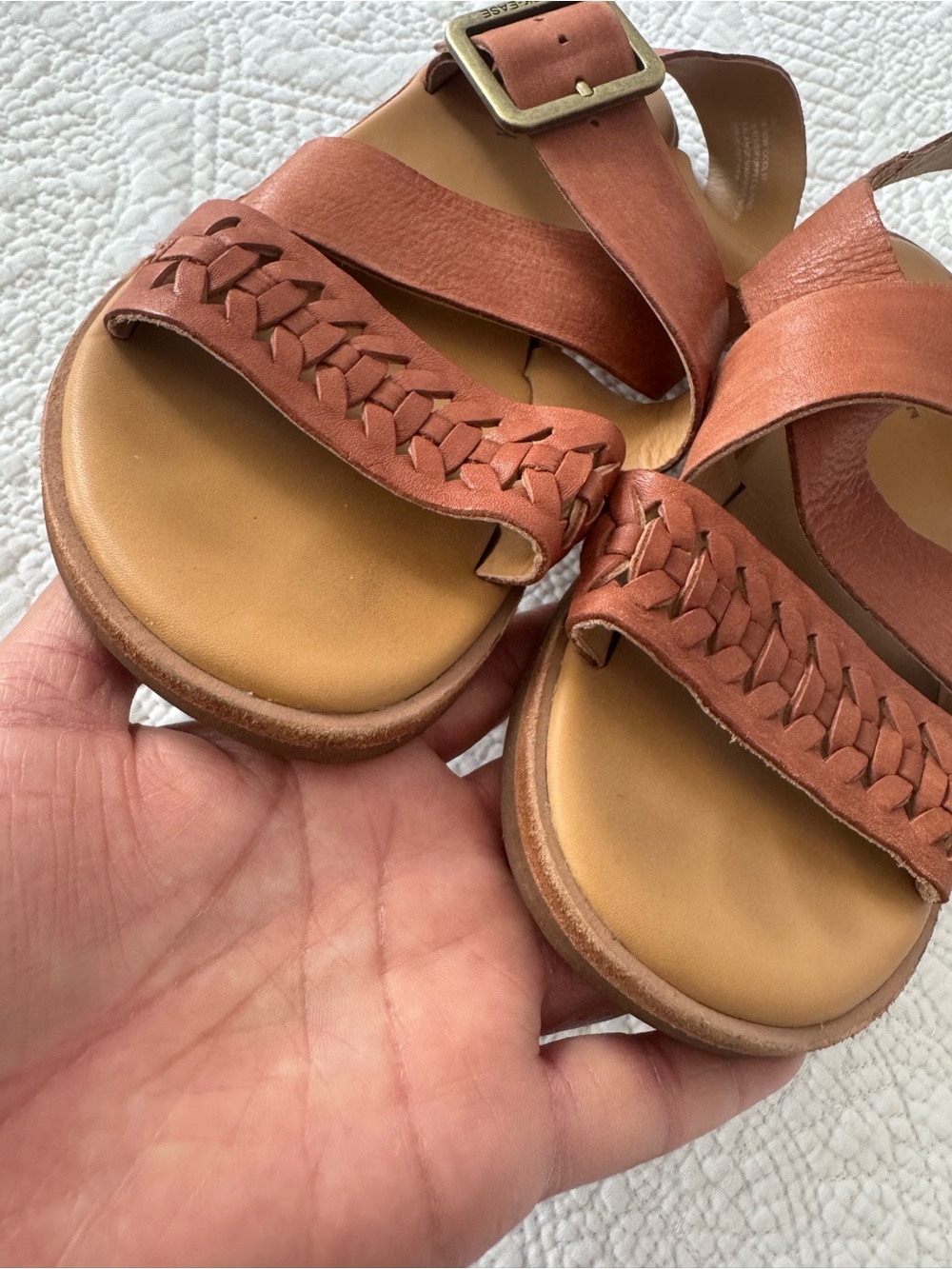 Kork-Ease Women's Burnt Orange Woven Leather Crisscross Sandals - Picture 3 of 13